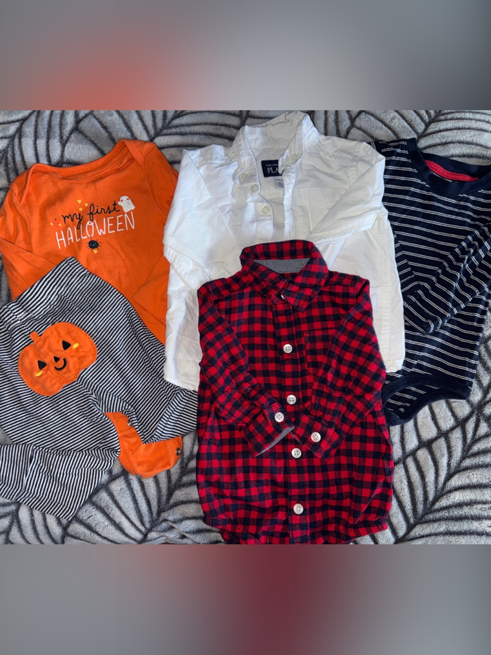 Long Sleeve 9 Month Baby Bundle + First Halloween Outfit w/ Pumpkin Bum 🎃
